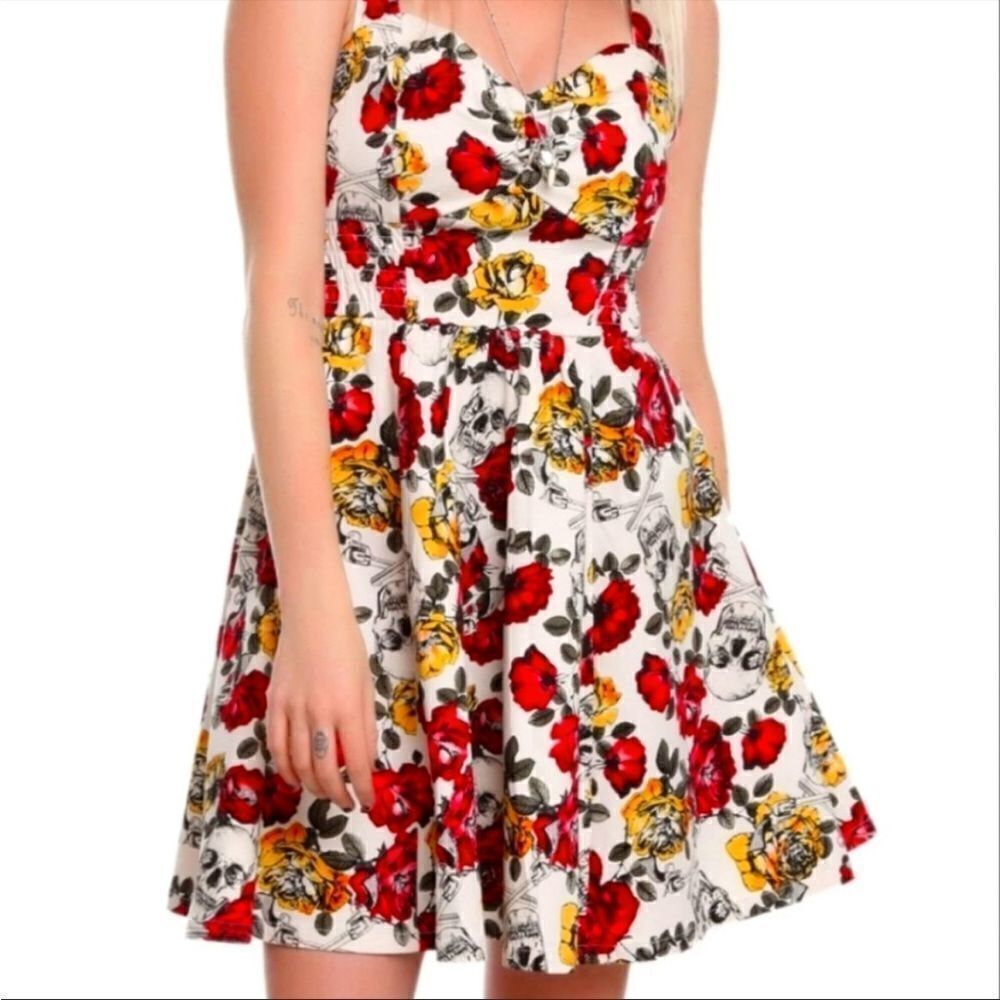 Hot Topic Skulls & Roses Mini Dress - Picture 2 of 8